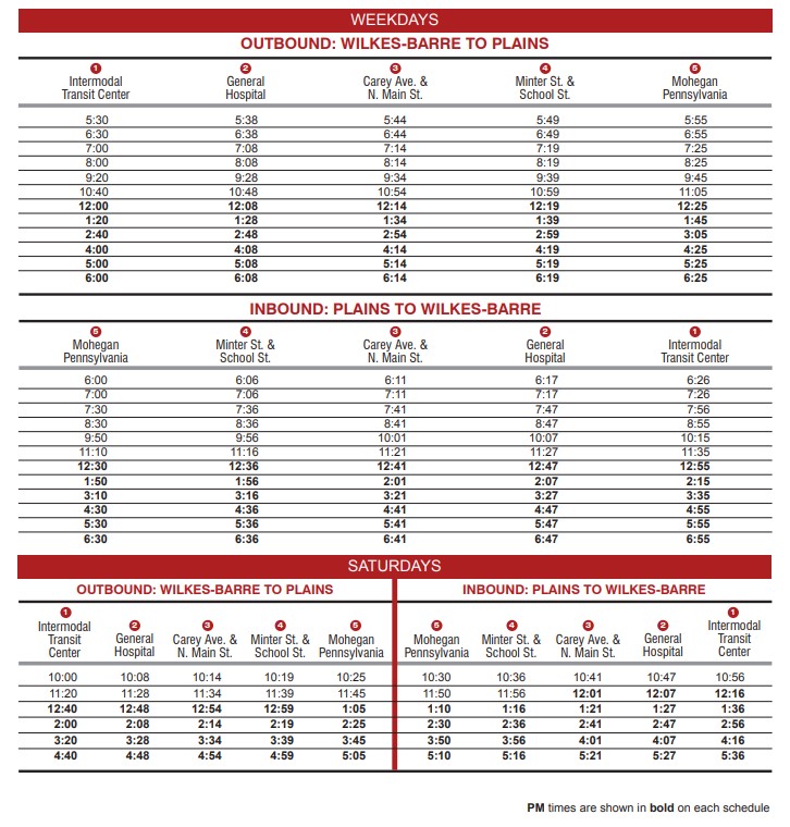 Rt 2 Timetable